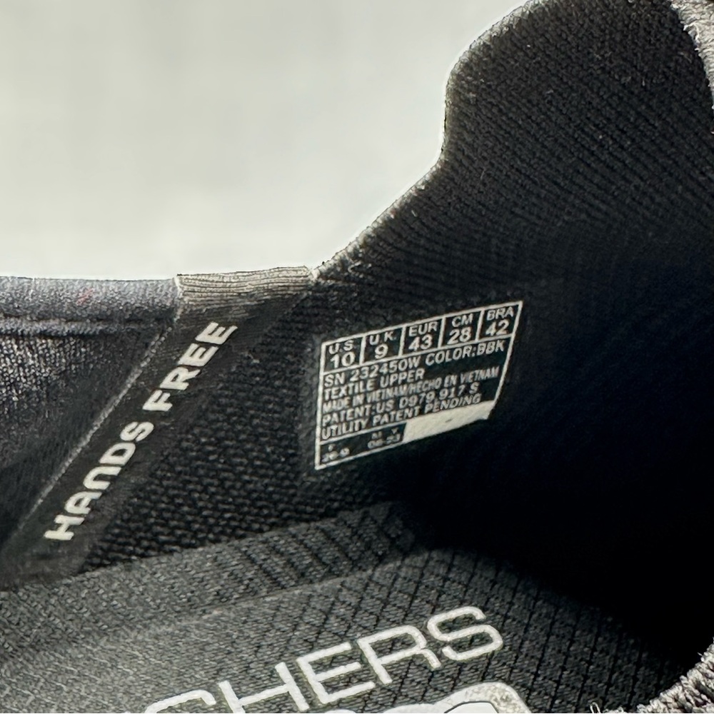 Skechers Slip-Ins Memory Foam Hands Free Wide Fit Men’s Size 10 Black - Picture 9 of 11